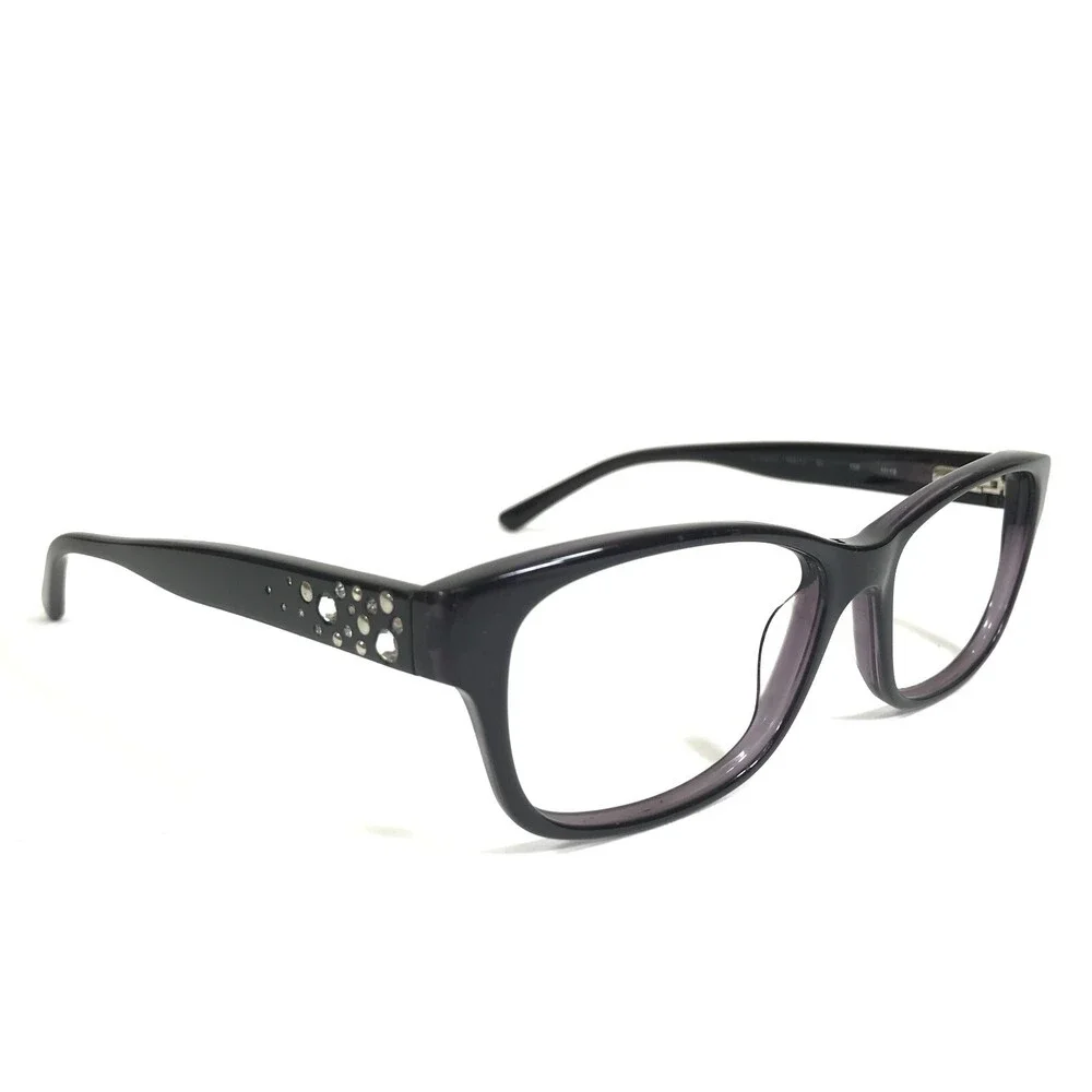 Bebe Eyeglasses Frames BB5112 001 JET Black Purple Square Full Rim 50-15-135